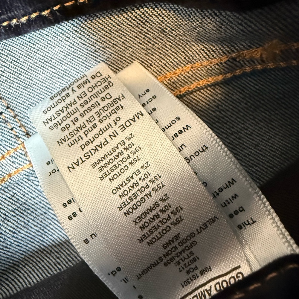 Good American Good Icon Straight Jeans Dark Wash High Rise Stretch Denim NWT - Picture 10 of 11